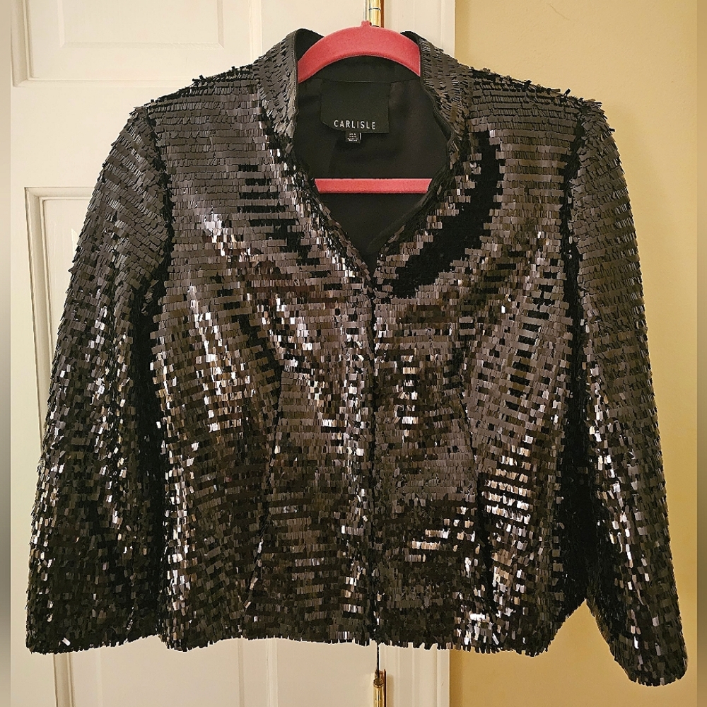 CARLISLE Black Sequin jacket, size 8